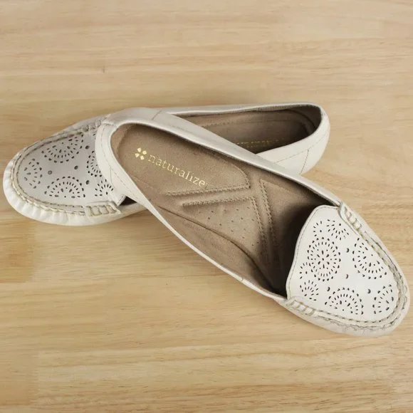 Naturalizer Cut-out White Leather Slip on Shoes 6.5 - Picture 8 of 8